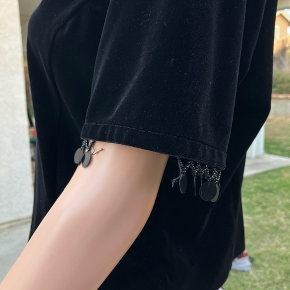 90’s Velvet Cropped Blouse with Sleeve Charms - Picture 9 of 10